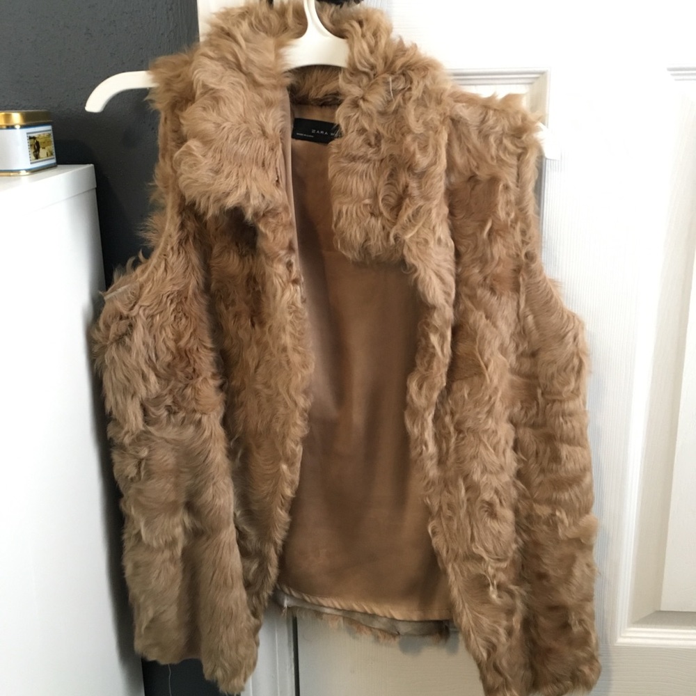 Lambskin fur vest size M